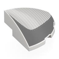Visuel indicatif Rebrickable de Brique arrondie d’angle, courbé 3 x 3 x 1 quart de cercle avec maille gris bleu foncé, forme motif imprimé (Brick Round Corner, Curved 3 x 3 x 1 Quarter Circle with Dark Bluish Grey Mesh, Shape Print)