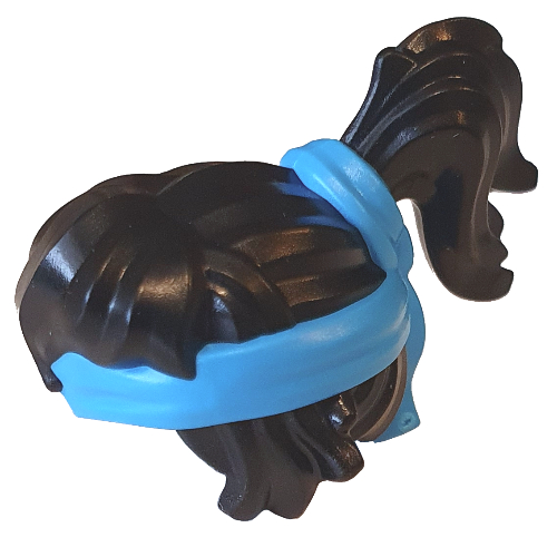 Cheveux longs, queue de cheval haute avec bandeau azur foncé (Hair Long, High Ponytail with Dark Azure Headband)