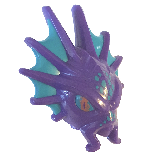 Visuel indicatif Rebrickable de Tête de minifigurine Saisies spéciales, Sangle turquoise foncée (Prince Kalmaar) (Minifig Head Special Spikes, Dark Turquoise Webbing (Prince Kalmaar))