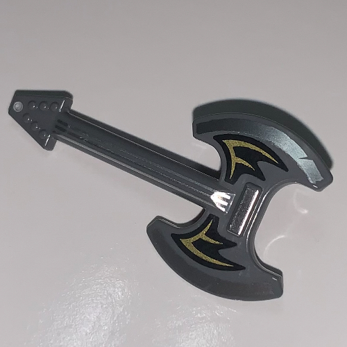 Visuel indicatif Rebrickable de Guitare instrument de musique Ax-Formed avec motif imprimé Ailes Jaunes (Musical Instrument Guitar Ax-Shaped with Yellow Wings Print)