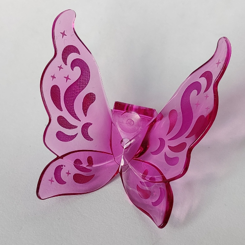 Minifigurine décolleté ailes fée curvy avec lavande moyen décorations motif imprimé (Minifig Neckwear Wings Fairy Curvy with Medium Lavender Decorations Print)