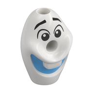 Tête de minifigurine spéciale avec trou dans le centre et le haut, bouche bleu moyen (Olaf) motif imprimé (Minifig Head Special with Hole in Center and Top, Medium Blue Mouth (Olaf) Print)