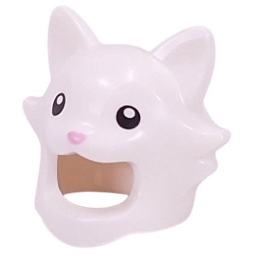 Costume / Masque, Chat au nez rose vif, Yeux noirs motif imprimé (Costume / Mask, Cat with Bright Pink Nose, Black Eyes Print)