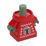 Corps figurine, Grogu avec chandail de Noël, mandalorian casque motif imprimé (Minifig Body, Grogu with Christmas Sweater, Mandalorian Helmet Print)