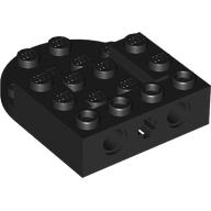 Visuel indicatif Rebrickable de Brique 4 x 5 avec extrémité arrondie, axe, trous d'axe, 2 x 2 (Brick 4 x 5 with Rounded End, Axle, Pin Holes, 2 x 2 Recessed Center)
