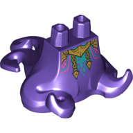 Corps inférieur avec 5 tentacules avec motif imprimé bijoux en or (Lower Body with 5 Tentacles with Gold Jewelry Print)