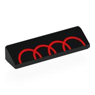 Visuel indicatif Rebrickable de Brique inclinée 30° 1 x 4 x 2/3 avec motif imprimé rouge Audi Logo (Brick Sloped 30° 1 x 4 x 2/3 with Partial Red Audi Logo Print)