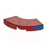 Visuel indicatif Rebrickable de Tuile 2 x 2 courbes, Macaroni avec forme bleue sur le côté motif imprimé (Tile 2 x 2 Curved, Macaroni with Blue Shape on Side Print)