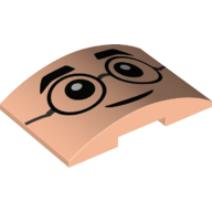 Visuel indicatif Rebrickable de Brique courbée 4 x 6 double, 2 x 4 découpe avec visage, motif imprimé de lunettes (Harry Potter) (Brick Curved 4 x 6 Double, 2 x 4 Cutout with Face, Glasses Print (Harry Potter))
