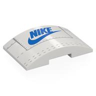 Visuel indicatif Rebrickable de Brique courbée 4 x 6 double, 2 x 4 découpe avec langue de chaussure, bleu NIKE logo motif imprimé (Brick Curved 4 x 6 Double, 2 x 4 Cutout with Shoe Tongue, Blue NIKE logo Print)