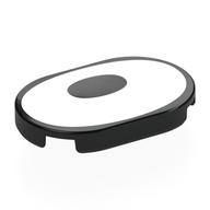 Visuel indicatif Rebrickable de Tuile ronde 2 x 3 avec surface blanche, motif imprimé ovale noir excentré (œil) (Tile Round 2 x 3 with White Surface, Black Oval Off-Center (Eye) Print)