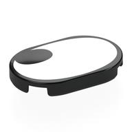 Visuel indicatif Rebrickable de Tuile ronde 2 x 3 avec surface blanche, ovale noir dans le coin (œil) motif imprimé (Tile Round 2 x 3 with White Surface, Black Oval in Corner (Eye) Print)