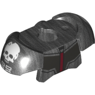 Épaulettes d'armure minifigurine avec crâne et motif imprimé '99' (Minifig Neckwear Armor Shoulder Pads with Skull and '99' Print)