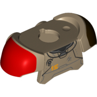 Épaulettes d'armure minifigurine avec motif imprimé de forme rouge et noire (Minifig Neckwear Armor Shoulder Pads with Red and Black Shape Print)