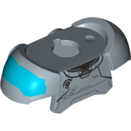 Minifigurine nuque armure épaulettes avec motif imprimé de forme sombre azur (Minifig Neckwear Armor Shoulder Pads with Dark Azure Shape Print)
