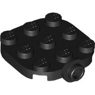 Visuel indicatif Rebrickable de Plaque ronde Coins 3 x 3 avec côté tenon (Plate Round Corners 3 x 3 with Side Stud)