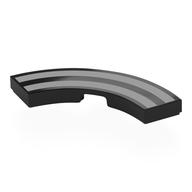 Visuel indicatif Rebrickable de Tuile 3 x 3 courbes, Macaroni avec bandes argentées (Tile 3 x 3 Curved, Macaroni with Silver Strips)