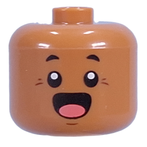 Bigfig tête, Petit yeux noirs, grande bouche ouverte motif imprimé (Bigfig Head, Small Black Eyes, Wide Open Mouth Print)