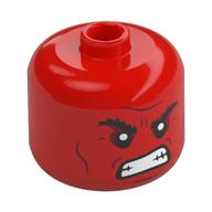 Bigfig tête rouge Hulk, sourire en colère motif imprimé (Bigfig Head Red Hulk, Angry Grin Print)