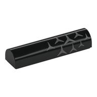 Visuel indicatif Rebrickable de Brique courbée 1 x 4 x 2/3 double, sans tenons avec étoiles argentées (Mercedes Logos) Motif imprimé à droite (Brick Curved 1 x 4 x 2/3 Double, No Studs with Silver Stars (Mercedes Logos) Right Print)