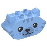 Visuel indicatif Rebrickable de Duplo brique 2 x 4 x 2 Oreilles et extrémités pointues avec motif imprimé Cat Face (Duplo Brick 2 x 4 x 2 Ears and Pointed Ends with Cat Face Print)