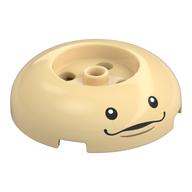 Visuel indicatif Rebrickable de Brique ronde 4 x 4 dôme haut avec rond 2 x 2 en retrait, 4 tenons avec visage motif imprimé (Brick Round 4 x 4 Dome Top with Round 2 x 2 Recessed, 4 Studs with Face Print)