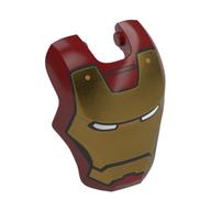 Couvre-chef accessoire de visière, arrondi avec armure d'or avec rivets motif imprimé (Iron Man) (Headwear Accessory Visor Top Hinge, Rounded with Gold Armor with Rivets Print (Iron Man))