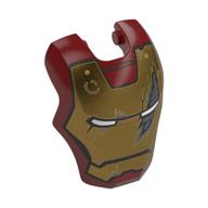 Couvre-chef accessoire de visière, arrondi avec armure d'or avec yeux blancs, motif imprimé à rayures (Iron Man) (Headwear Accessory Visor Top Hinge, Rounded with Gold Armor with White Eyes, Scratch Print (Iron Man))