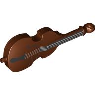 Visuel indicatif Rebrickable de Contrebasse instrument de musique avec des cordes d'argent, noir manche motif imprimé (Musical Instrument Double Bass with Silver Strings, Black Neck Print)