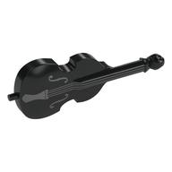 Visuel indicatif Rebrickable de Contrebasse instrument de musique avec des cordes d'argent, des trous bleu foncé motif imprimé (Musical Instrument Double Bass with Silver Strings, Dark Bluish Holes Print)