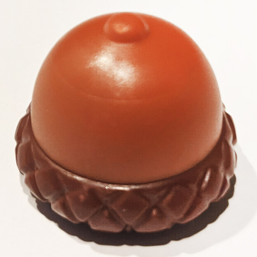 Visuel indicatif Rebrickable de Chapeau, gland avec motif de bord brun rougeâtre (Hat, Acorn with Reddish Brown Brim Pattern)
