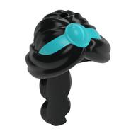 Cheveux longs avec trou sur le dessus - queue de cheval tressée avec 2 bandes avec motif de tiare azur moyen (Hair Long with Hole on Top - Ponytail Braided with 2 Bands with Medium Azure Tiara Pattern)