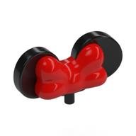 Accessoires de coiffure Arc avec oreilles de souris Minnie, Petite connecteur, Motif rouge (Headwear Accessory Bow with Minnie Mouse Ears, Small Pin, Red Pattern)