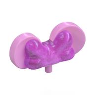 Accessoire de coiffure arc avec oreilles de souris minnie, petite connecteur, opale transparent-rose foncé (Headwear Accessory Bow with Minnie Mouse Ears, Small Pin, Opal Trans-Dark Pink Pattern)
