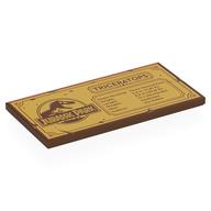 Visuel indicatif Rebrickable de Tuile 4 x 8 avec logo de parc jurassic, 'TRICERATOPS', stats sur fond doré imprimé (Tile 4 x 8 with Jurassic Park Logo, 'TRICERATOPS', Stats on Gold Background Print)