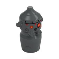 Tête de droïde, IG-88 avec rouge/jaune "Eyes", beige foncé, motif imprimé rayures noires (Droid Head, IG-88 with Red/Yellow "Eyes", Dark Tan, Black Stripes Print)