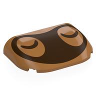 Visuel indicatif Rebrickable de Brique ronde, triple courbe 4 x 6 x 1 avec yeux fermés brun foncé, motif imprimé Masque de raton laveur (Brick Round, Curved Triple 4 x 6 x 1 with Dark Brown Closed Eyes, Raccoon Mask Print)