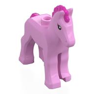 Visuel indicatif Rebrickable de Animal : poulain aux yeux noirs, crinière et queue rose foncé (Animal, Foal with Black Eyes, Dark Pink Mane, Tail Print)