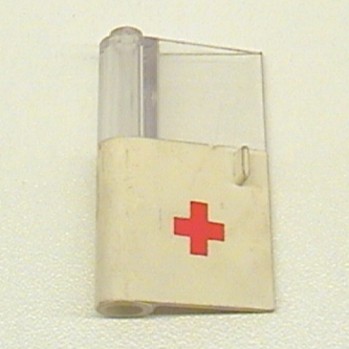 Visuel indicatif Rebrickable de Porte 1 x 3 x 4 gauche avec fenêtre et motif imprimé Croix-Rouge, inférieure (Door 1 x 3 x 4 Left with Window and Red Cross Print, Lower)