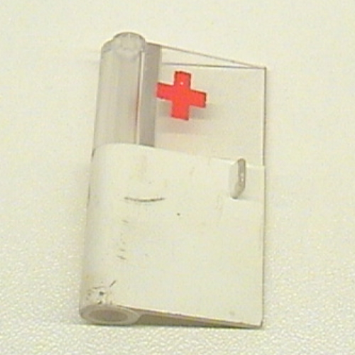 Visuel indicatif Rebrickable de Porte 1 x 3 x 4 gauche avec fenêtre et motif imprimé Croix-Rouge, supérieure (Door 1 x 3 x 4 Left with Window and Red Cross Print, Upper)