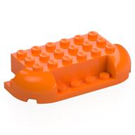 Visuel indicatif Rebrickable de Brique incurvé 4 x 8 avec extrémités arrondies, 1 x 4 découpes à l'avant, deux 1 x 2 découpes à l'arrière (Brick Curved 4 x 8 with Rounded Ends, 1 x 4 Cutout in Front, Two 1 x 2 Cutouts in Back)