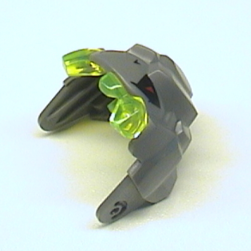 Visuel indicatif Rebrickable de Partie de corps de créature, mâchoire de roi de monstre de roche supérieure avec les dents vertes transparent-néon et les yeux noirs et rouges (Creature Body Part, Rock Monster King Jaw Upper with Trans-Neon Green Teeth and Black and Red Eyes Print)