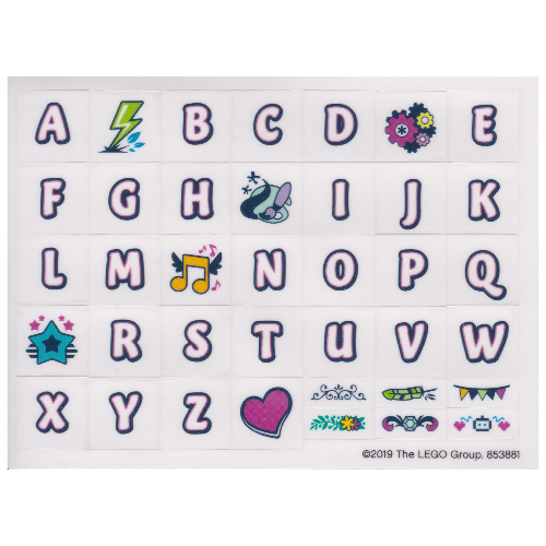 Visuel indicatif Rebrickable de Feuille d’autocollants pour le set 853881-1 (Sticker Sheet for Set 853881-1)