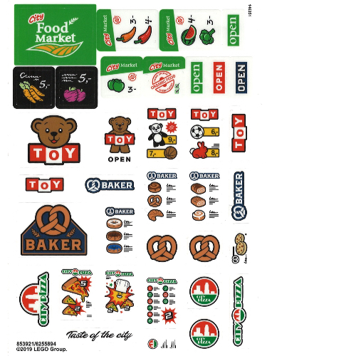 Visuel indicatif Rebrickable de Feuille d'autocollant 1 pour coffret 853921-1 (Sticker Sheet 1 for Set 853921-1)