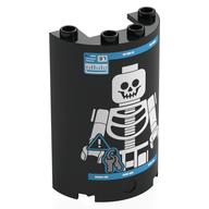 Visuel indicatif Rebrickable de Demi-cylindre 2 x 4 x 5 avec 1 x 2 découpe avec écran médical à rayons X, motif imprimé squelette figurine (Cylinder Half 2 x 4 x 5 with 1 x 2 cutout with Medical X-Ray Screen, Minifig Skeleton Print)
