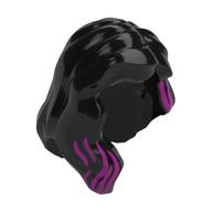 Cheveux mi-longs avec partie sur l'épaule droite et magenta (Hair Mid-Length with Part over Right Shoulder and Magenta Highlights Print)