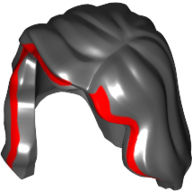 Cheveux mi-longueur avec une partie sur le devant de l'épaule droite avec un coup rouge (Hair Mid-Length with Part over Front of Right Shoulder with red stroke)