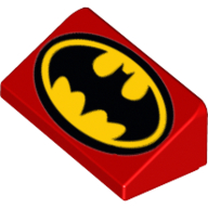 Visuel indicatif Rebrickable de Brique inclinée 30° 1 x 2 x 2/3 avec logo Batman motif imprimé (Brick Sloped 30° 1 x 2 x 2/3 with Batman Logo Print)