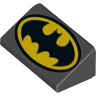 Visuel indicatif Rebrickable de Brique inclinée 30° 1 x 2 x 2/3 avec logo Batman (Brick Sloped 30° 1 x 2 x 2/3 with Batman Logo)