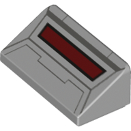 Visuel indicatif Rebrickable de Brique inclinée 30° 1 x 2 x 2/3 avec panneaux avant at-à-face et motif imprimé fente rouge foncé [à la tête] (Brick Sloped 30° 1 x 2 x 2/3 with AT-AT Front Panels and Dark Red Slot Print [AT-AT Head])
